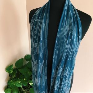 Teal Blue Scarf With Sequins